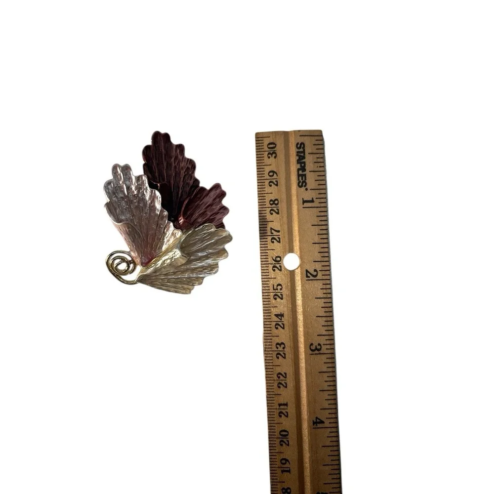 Vintage Gold‎ Tone Multicolor Enamel Ocean Wave Brooch Pin